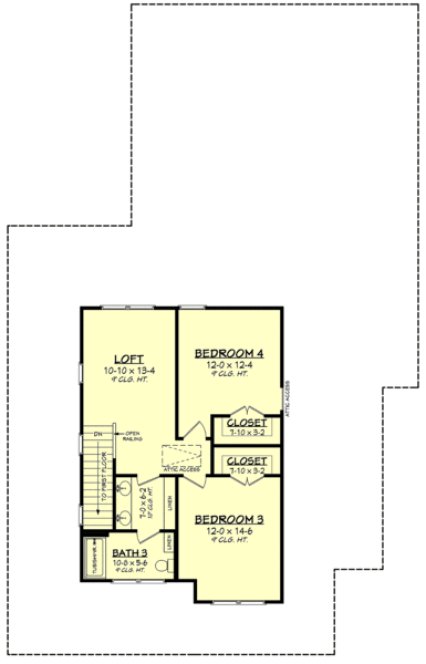 Second Floor Plan for House Plan #308262