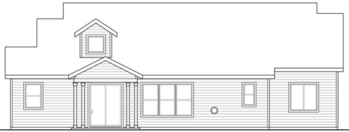 Rear Elevation for House Plan #341971