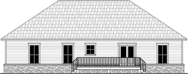 Rear Elevation for House Plan #210062