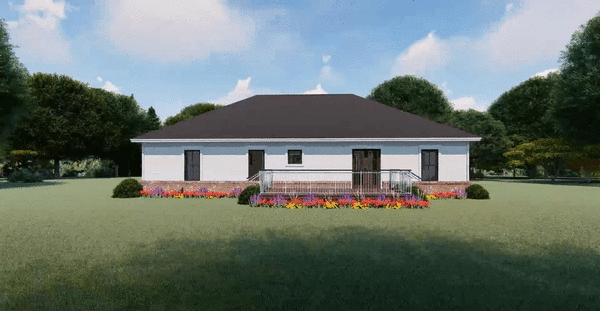 Rear Elevation for House Plan #210062