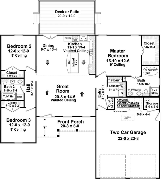Main Floor Plan for House Plan #210062