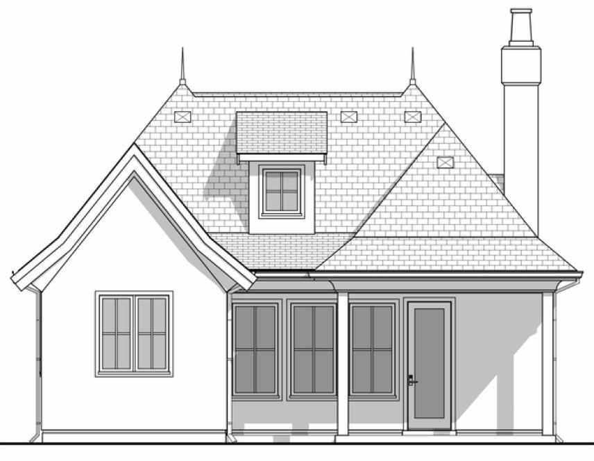 Rear Elevation for House Plan #599980