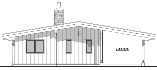 Rear Elevation for House Plan #593011