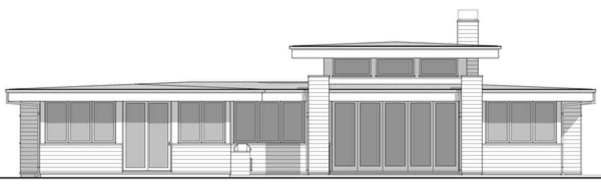 Rear Elevation for House Plan #590522