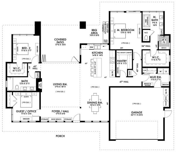 Main Floor Plan for House Plan #590522