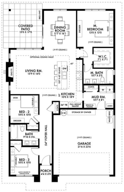 Main Floor Plan for House Plan #595751