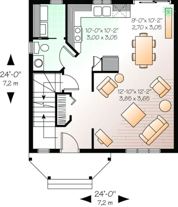 Main Floor Plan for House Plan #140972