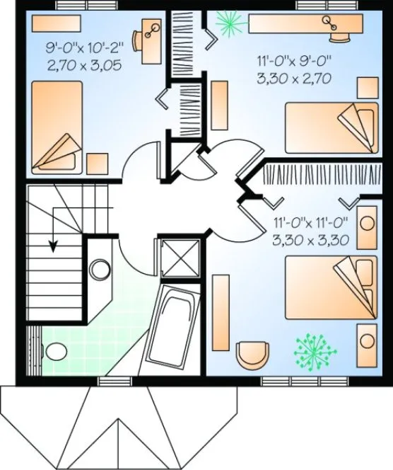Second Floor Plan for House Plan #140972