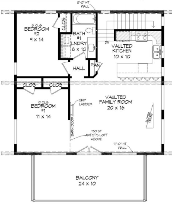 Second Floor Plan for House Plan #699531