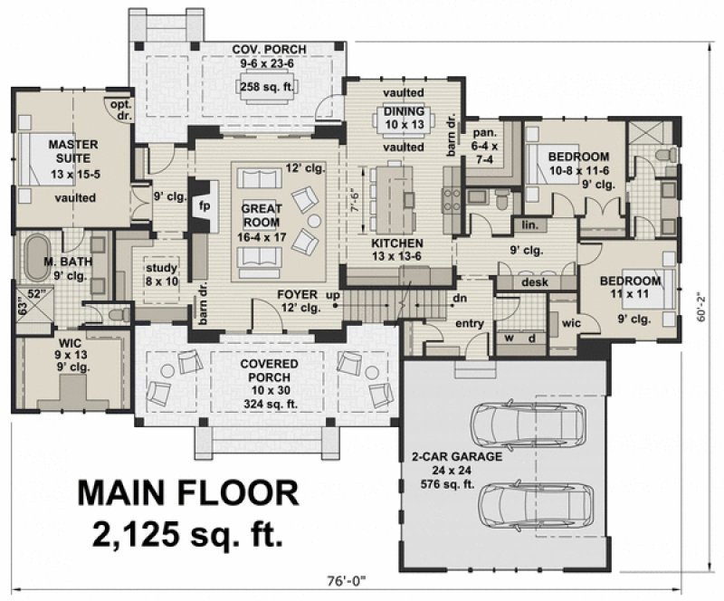 Main Floor Plan for House Plan #285212