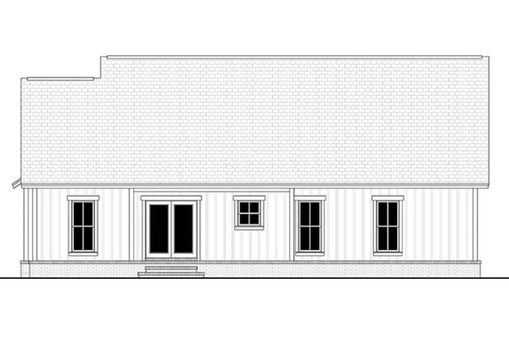 Rear Elevation for House Plan #308931