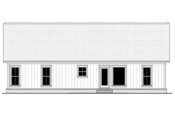 Rear Elevation for House Plan #306141