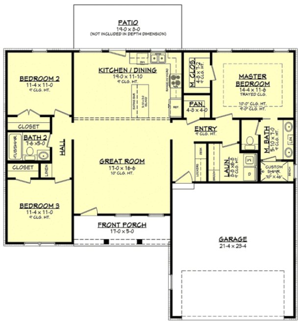 Main Floor Plan for House Plan #306141