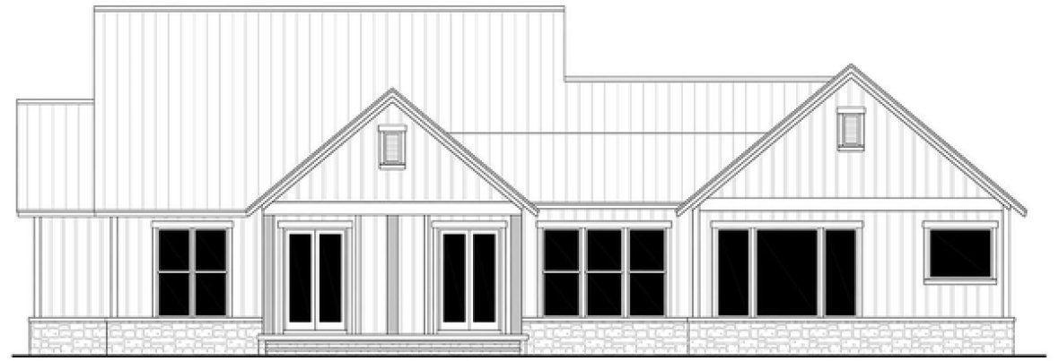 Rear Elevation for House Plan #304542