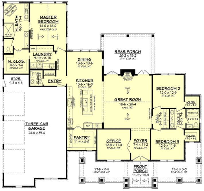 Main Floor Plan for House Plan #304542
