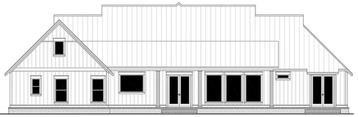 Rear Elevation for House Plan #306803
