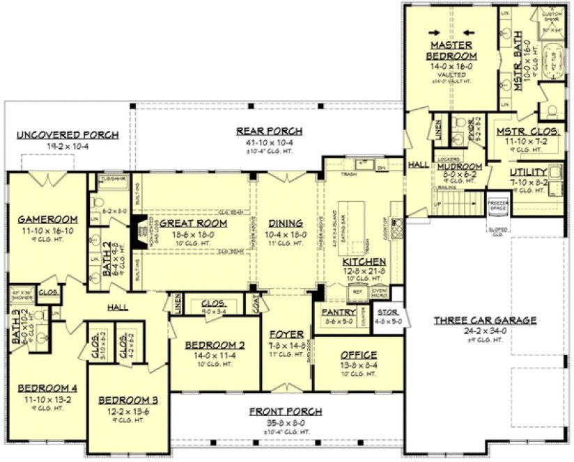 Main Floor Plan for House Plan #306803