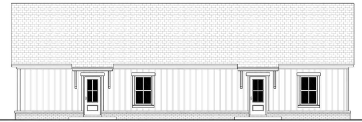 Rear Elevation for House Plan #306002