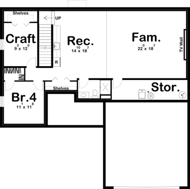 Basement Plan for House Plan #708541