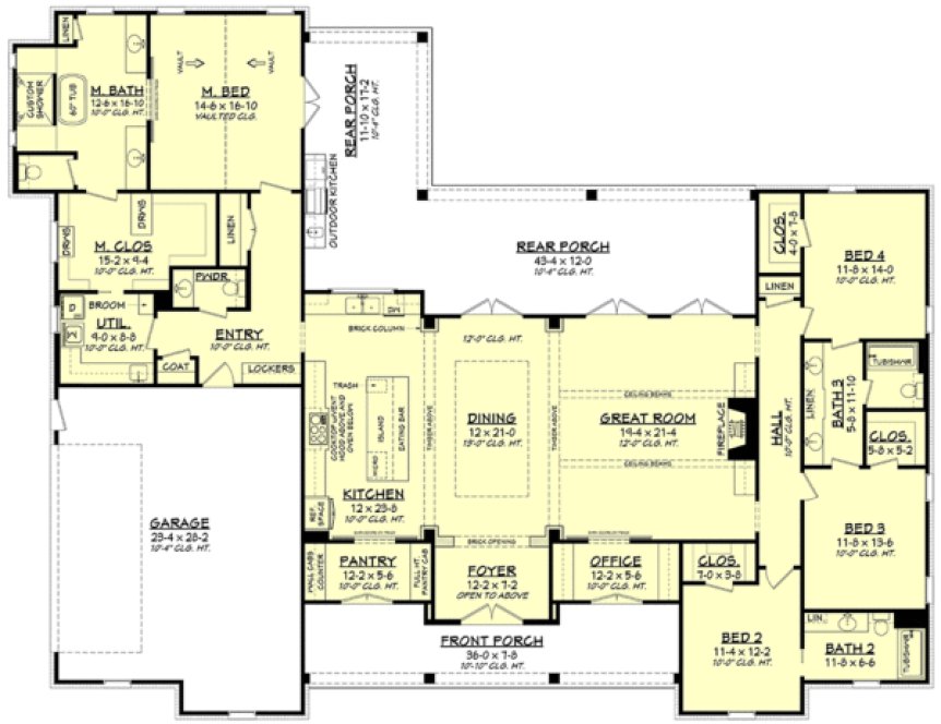 Main Floor Plan for House Plan #306703