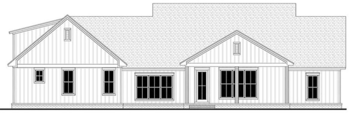 Rear Elevation for House Plan #302382