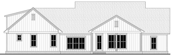 Rear Elevation for House Plan #302382