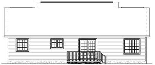 Rear Elevation for House Plan #740041