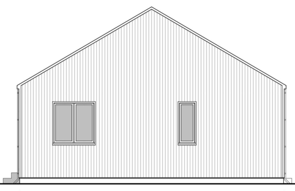 Rear Elevation for House Plan #590080