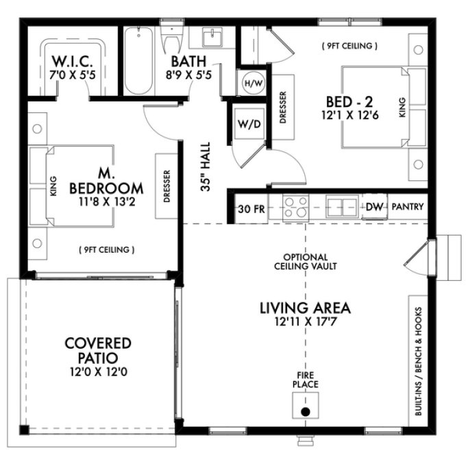 Main Floor Plan for House Plan #590080