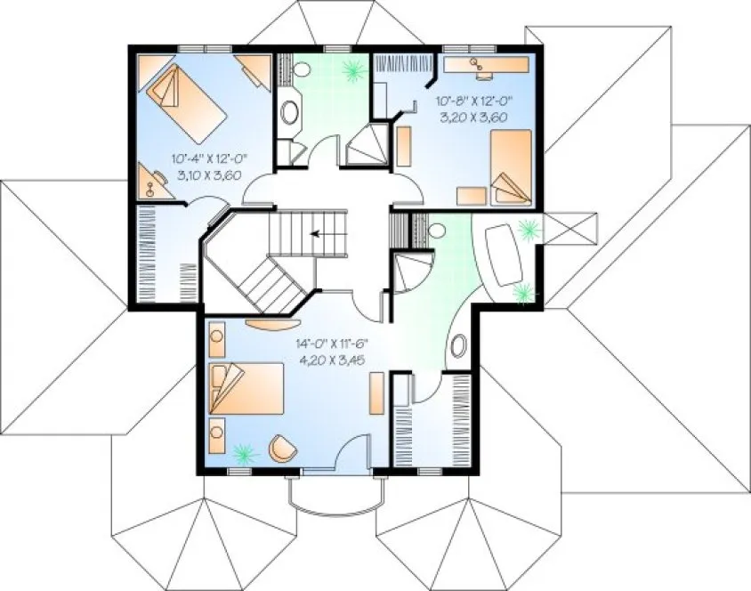 Second Floor Plan for House Plan #145082