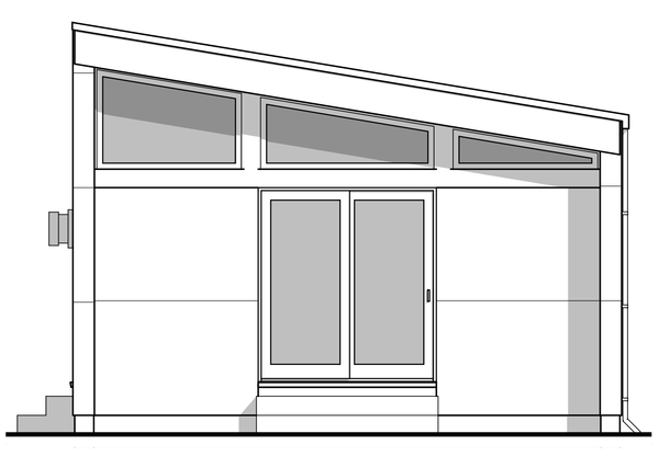 Rear Elevation for House Plan #592350