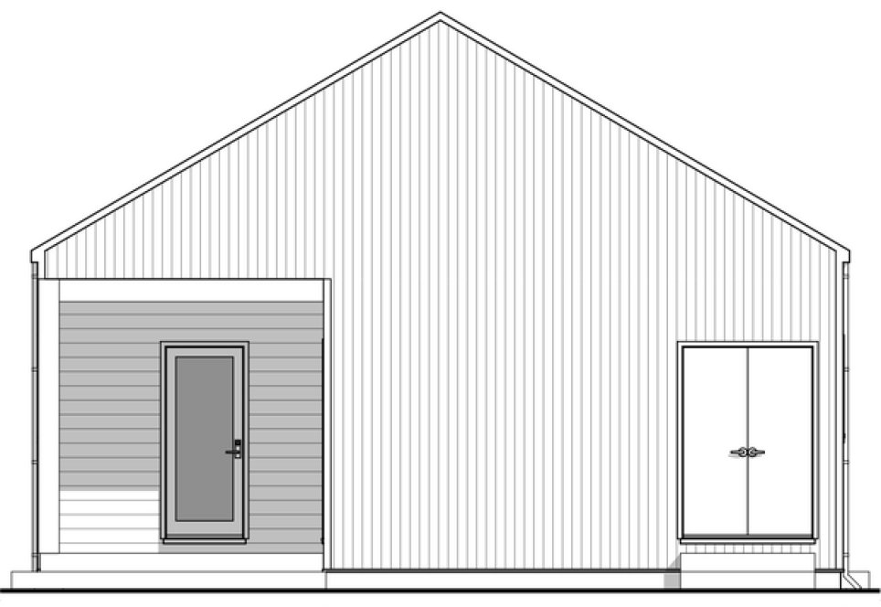 Rear Elevation for House Plan #594850