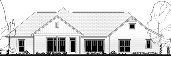Rear Elevation for House Plan #309572
