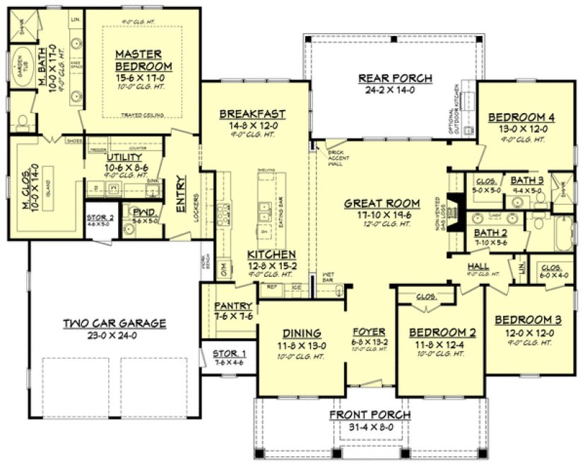 Main Floor Plan for House Plan #309572
