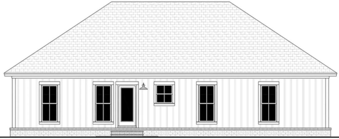 Rear Elevation for House Plan #304621