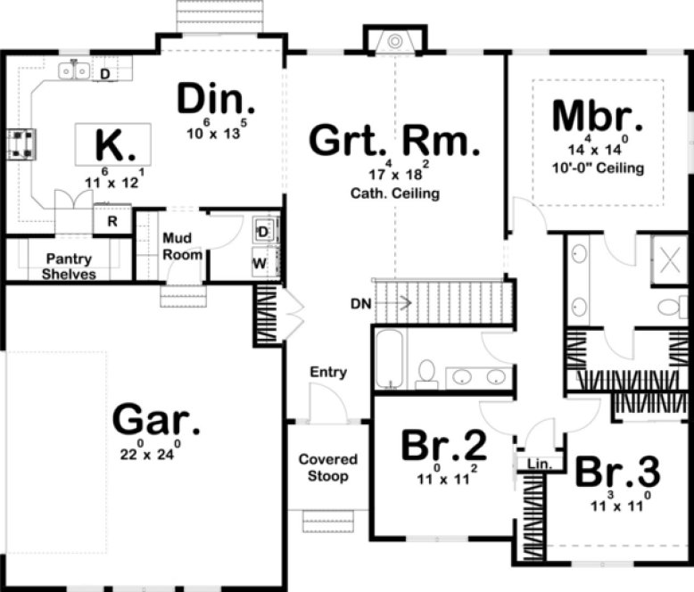 Main Floor Plan for House Plan #708761