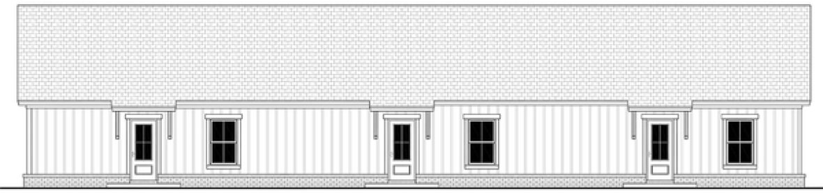 Rear Elevation for House Plan #300003