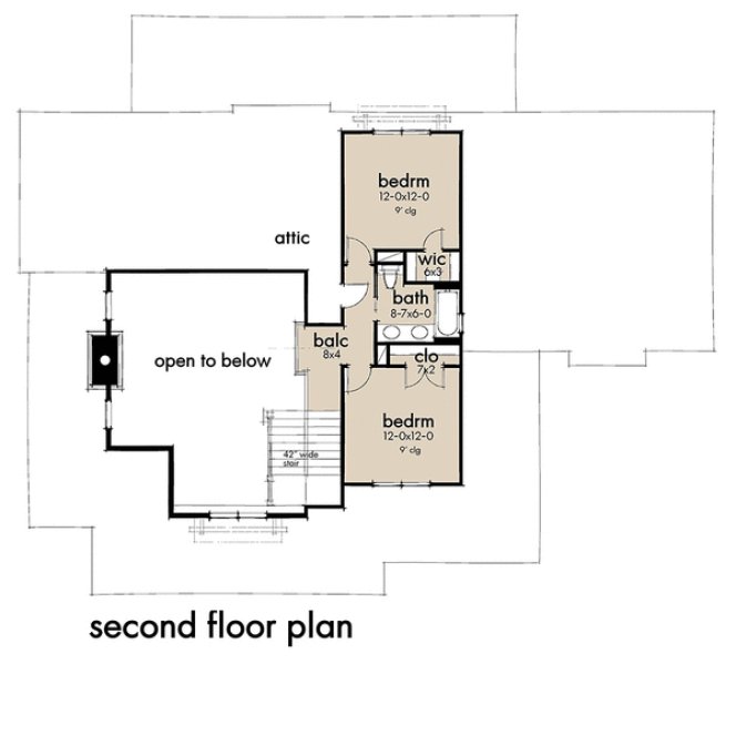 Second Floor Plan for House Plan #644122
