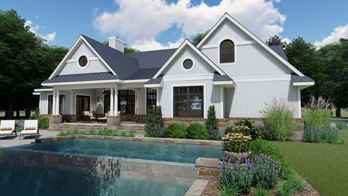 Rear Elevation for House Plan #647872