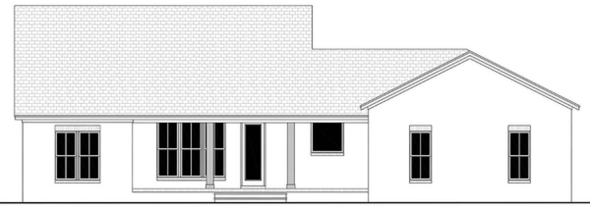 Rear Elevation for House Plan #304402