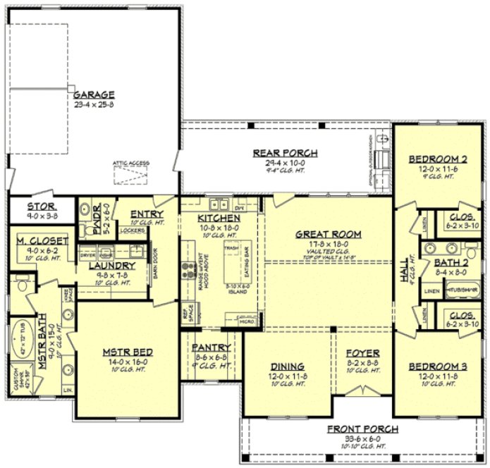 Main Floor Plan for House Plan #304402