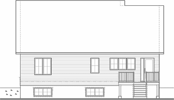 Rear Elevation for House Plan #144182