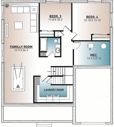 Basement Plan for House Plan #144182