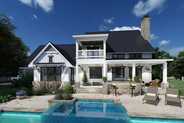 Rear Elevation for House Plan #646252