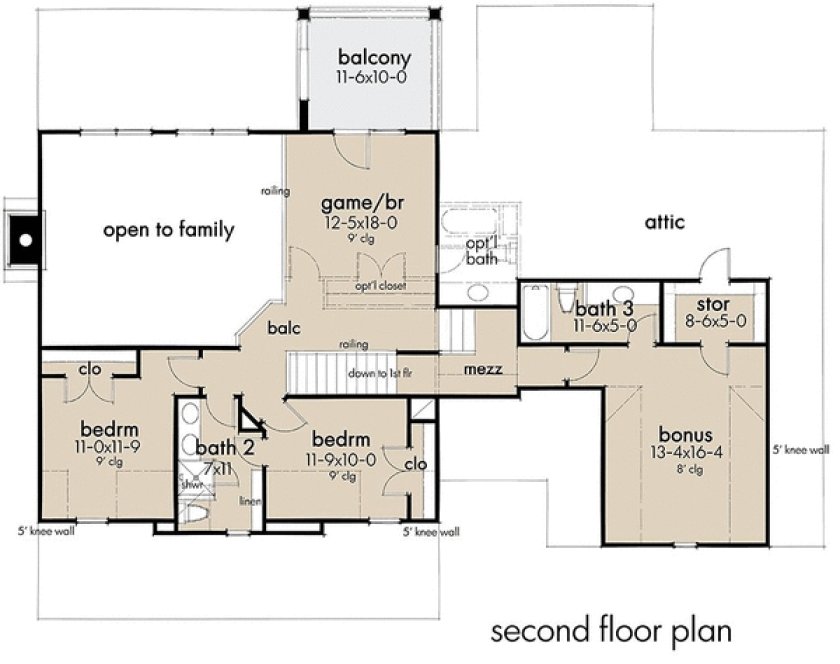 Second Floor Plan for House Plan #646252