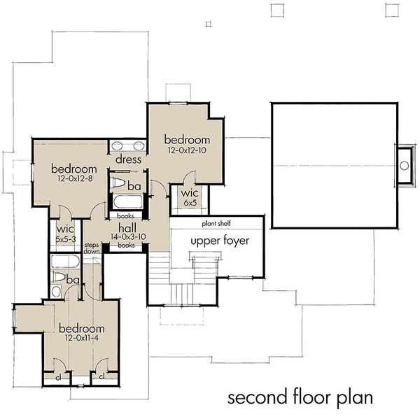 Second Floor Plan for House Plan #648282