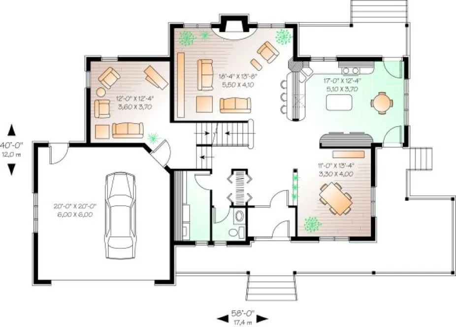 Main Floor Plan for House Plan #149282