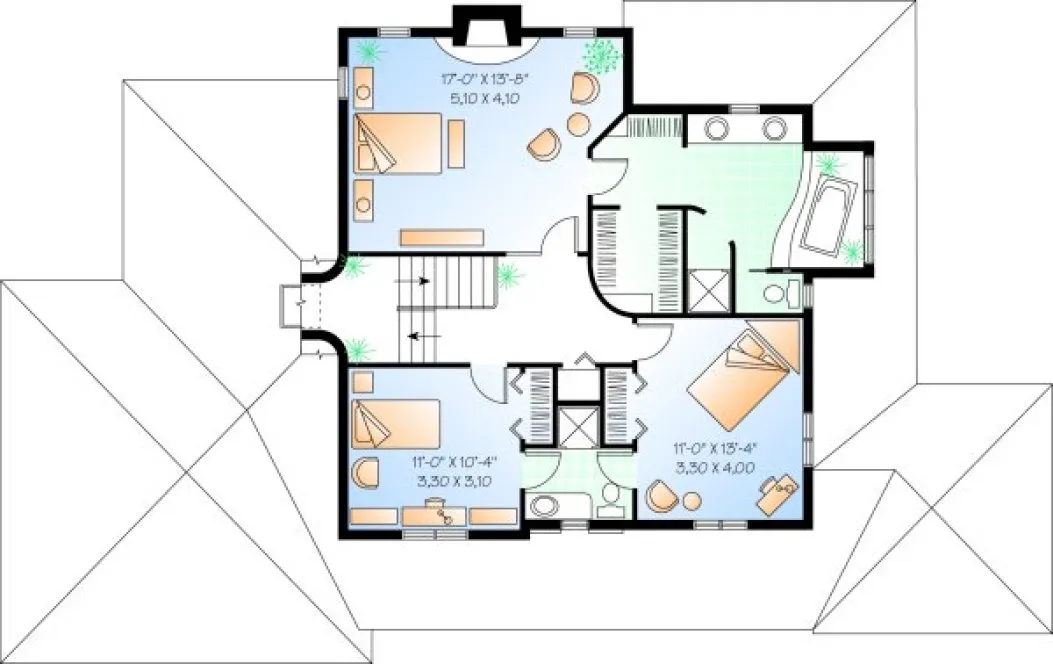 Second Floor Plan for House Plan #149282