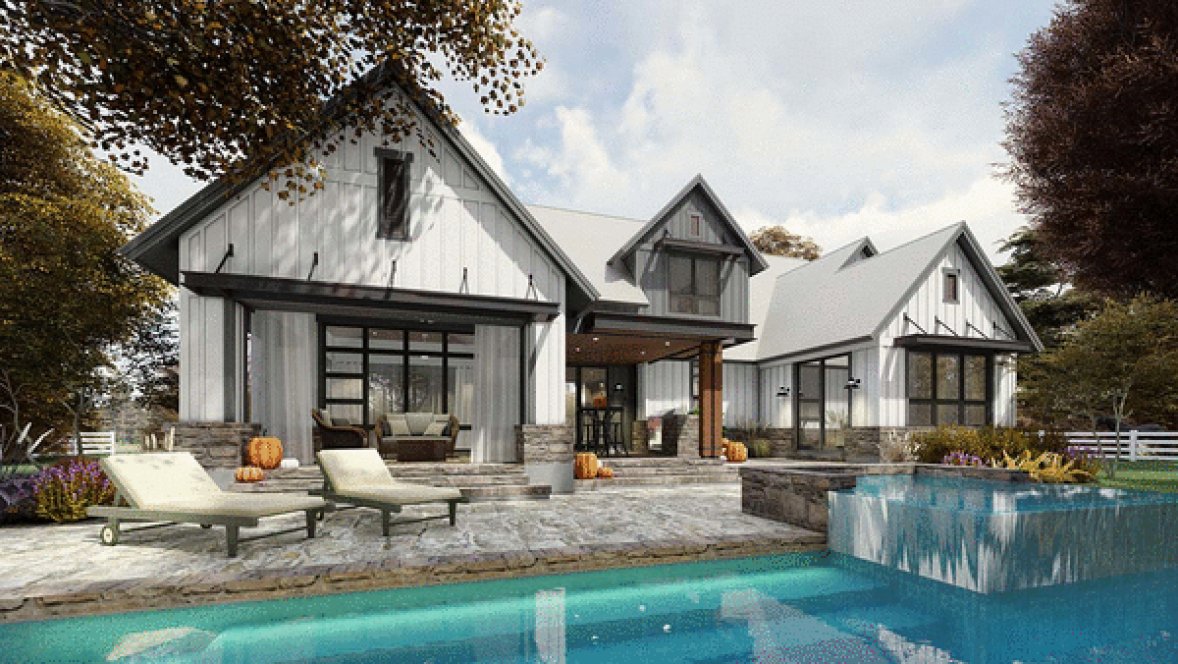 Rear Elevation for House Plan #645242