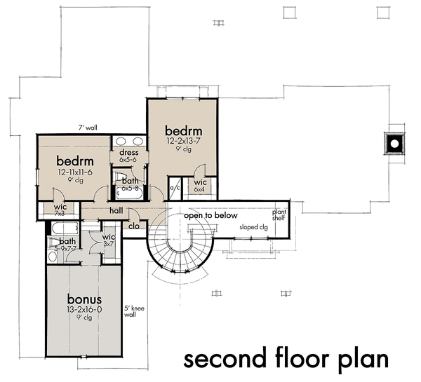 Second Floor Plan for House Plan #645242